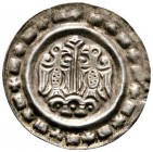 Altdeutsche Münzen und Medaillen 
 Ulm, königliche Münzstätte 
 Friedrich II. 1215-1250 
 Brakteat um 1235/40. Über einem mit Punkten gefüllten Dre...