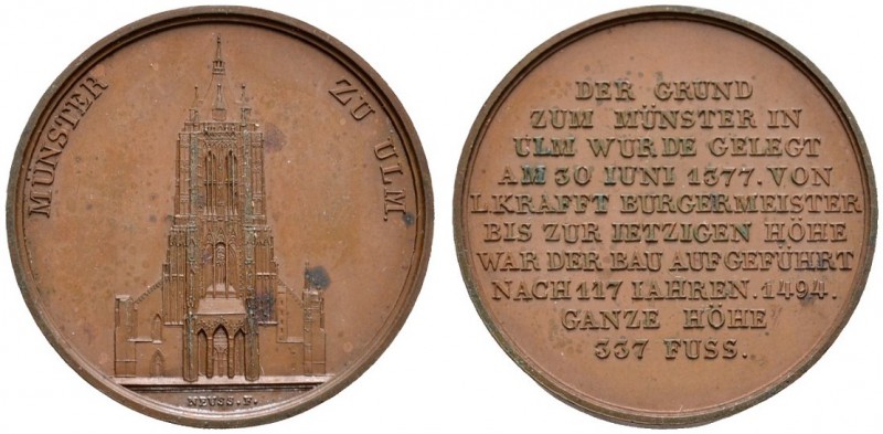 Altdeutsche Münzen und Medaillen 
 Ulm, Stadt 
 Bronzemedaille o.J. (vor 1890)...