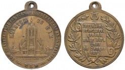 Altdeutsche Münzen und Medaillen 
 Ulm, Stadt 
 Tragbare Bronzemedaille 1884 von C. Drentwett, auf das 20. Liederfest des Schwäbischen Sänger­bundes...