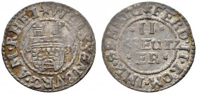 Altdeutsche Münzen und Medaillen 
 Weissenburg, Stadt 
 2 Kreuzer 1631. Stadtwappen zwischen der geteilten Jahreszahl / Wertangabe sowie Titulatur K...