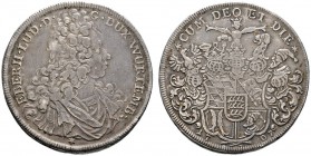 Altdeutsche Münzen und Medaillen 
 Württemberg 
 Eberhard Ludwig 1693-1733 
 Taler 1707 -Stuttgart-. Stempel von P.H. Müller. Brustbild im römische...