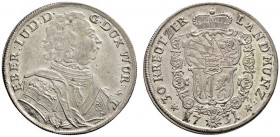 Altdeutsche Münzen und Medaillen 
 Württemberg 
 Eberhard Ludwig 1693-1733 
 30 Kreuzer 1731. KR 61.1, Ebner 199. -Stoßprägung-
 gutes vorzüglich ...