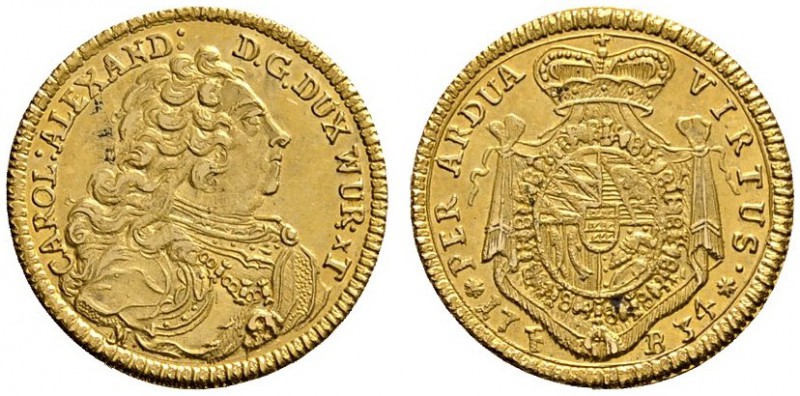 Altdeutsche Münzen und Medaillen 
 Württemberg 
 Karl Alexander 1733-1737 
 1...