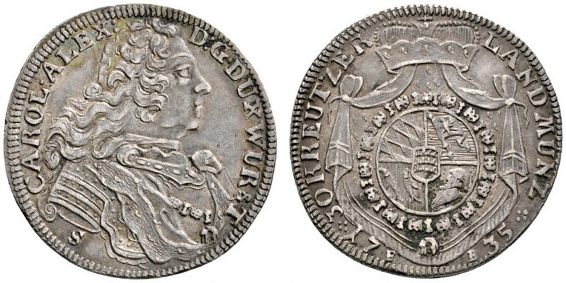 Altdeutsche Münzen und Medaillen 
 Württemberg 
 Karl Alexander 1733-1737 
 3...