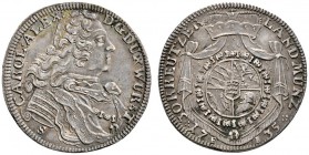 Altdeutsche Münzen und Medaillen 
 Württemberg 
 Karl Alexander 1733-1737 
 30 Kreuzer 1735. Stempel von Christoph Schmelz. Mit Signatur S am Armab...