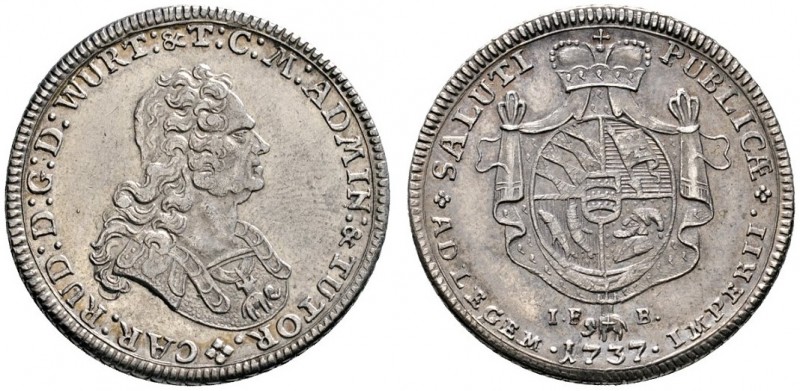 Altdeutsche Münzen und Medaillen 
 Württemberg 
 Karl Rudolf 1737-1738 
 1/2 ...