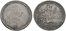 Altdeutsche Münzen und Medaillen 
 Württemberg 
 Karl Friedrich 1738-1744 
 1/2 Ausbeutetaler 1740 -Stuttgart-. Gepanzertes Brustbild im Hermelinma...