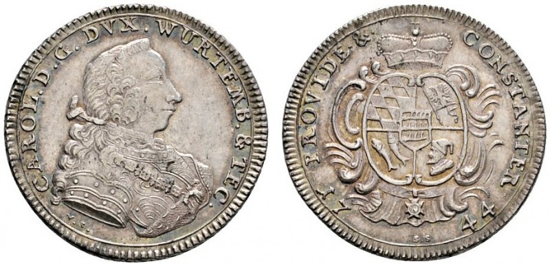 Altdeutsche Münzen und Medaillen 
 Württemberg 
 Karl Eugen 1744-1793 
 1/4 T...