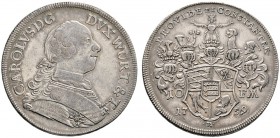 Altdeutsche Münzen und Medaillen 
 Württemberg 
 Karl Eugen 1744-1793 
 Konventionstaler 1759. KR 359, Ebner 131, Dav. 2859.
 überdurchschnittlich...