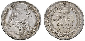 Altdeutsche Münzen und Medaillen 
 Württemberg 
 Karl Eugen 1744-1793 
 Kleine Silbermedaille (Silberabschlag vom Dukat) 1776. Stempel wohl von A.R...