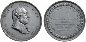 Altdeutsche Münzen und Medaillen 
 Württemberg 
 Karl Eugen 1744-1793 
 Dunkel getönte Bronzemedaille 1828 von F. Putinati, auf seinen 100. Geburts...