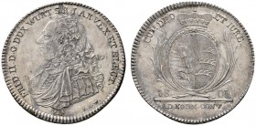 Altdeutsche Münzen und Medaillen 
 Württemberg 
 Friedrich II./I. 1797-1806-1816 
 1/2 Konventionstaler 1805. Stempel von J.L. Wagner. KR 17, AKS 1...