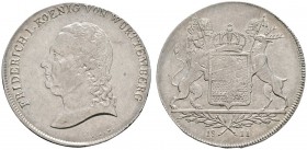 Altdeutsche Münzen und Medaillen 
 Württemberg 
 Friedrich II./I. 1797-1806-1816 
 Kronentaler 1811. Großer Kopf mit langen Haaren nach links. KR 3...