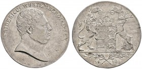 Altdeutsche Münzen und Medaillen 
 Württemberg 
 Friedrich II./I. 1797-1806-1816 
 Kronentaler 1812. Kopf mit kurzen Haaren nach rechts. KR 31.1, A...