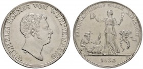 Altdeutsche Münzen und Medaillen 
 Württemberg 
 Wilhelm I. 1816-1864 
 Kronentaler 1833. Auf die Handelsfreiheit. KR 66, AKS 67, J. 56, Thun 435, ...