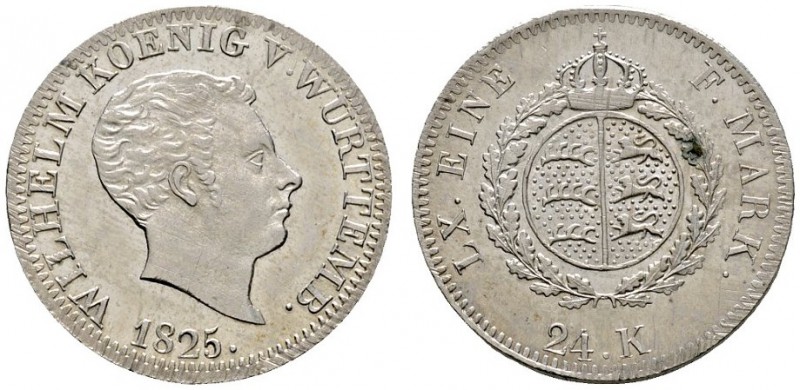 Altdeutsche Münzen und Medaillen 
 Württemberg 
 Wilhelm I. 1816-1864 
 24 Kr...