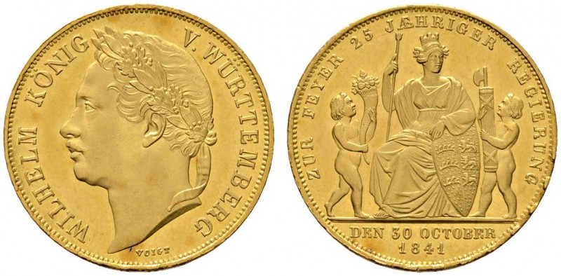 Altdeutsche Münzen und Medaillen 
 Württemberg 
 Wilhelm I. 1816-1864 
 4 Duk...