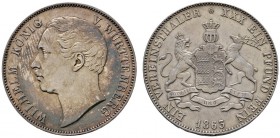 Altdeutsche Münzen und Medaillen 
 Württemberg 
 Wilhelm I. 1816-1864 
 Vereinstaler 1863. KR 107.6, AKS 77, J. 83, Thun 439, Kahnt 588.
 feine Pa...