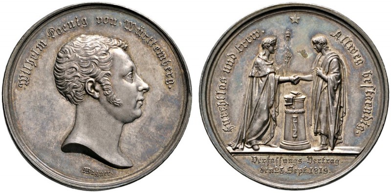 Altdeutsche Münzen und Medaillen 
 Württemberg 
 Wilhelm I. 1816-1864 
 Silbe...