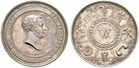 Altdeutsche Münzen und Medaillen 
 Württemberg 
 Wilhelm I. 1816-1864 
 Silberne Prämienmedaille o.J. (verliehen 1826-1857), von J.L. Wagner, des L...