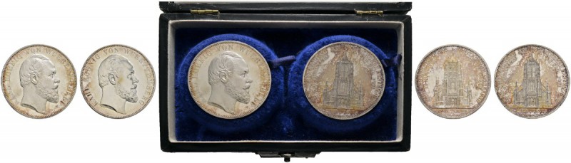 Altdeutsche Münzen und Medaillen 
 Württemberg 
 Karl 1864-1891 
 2-tlg. Set,...