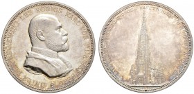 Altdeutsche Münzen und Medaillen 
 Württemberg 
 Karl 1864-1891 
 Silbermedaille 1890 von K. Schwenzer, auf die Vollendung des Hauptturmes am Ulmer...