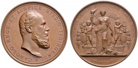Altdeutsche Münzen und Medaillen 
 Württemberg 
 Karl 1864-1891 
 Bronzemedaille 1877 von K. Schwenzer, auf die 400-Jahrfeier der Universität Tübin...