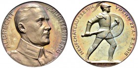 Altdeutsche Münzen und Medaillen 
 Württemberg 
 Herzog Albrecht 1865-1939 
 Silbermedaille 1915 von F. Eue, auf das Gefecht bei Ypern. Brustbild i...