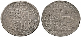 Altdeutsche Münzen und Medaillen 
 Württemberg-Weiltingen 
 Julius Friedrich 1617-1635 
 Kipper-Hirschgulden zu 60 Kreuzer 1622 -Brenz-. Raff 4a, E...