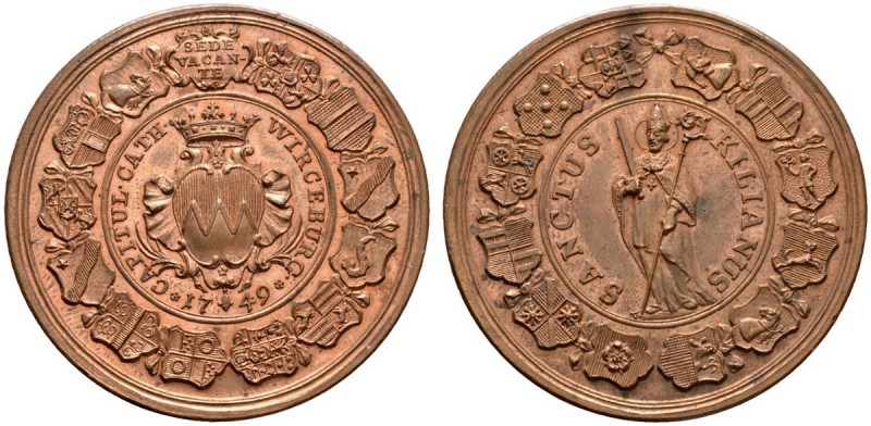 Altdeutsche Münzen und Medaillen 
 Würzburg-Bistum 
 Sedisvakanz 1749 
 Bronz...
