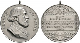 Thematische Medaillen 
 SCHÜTZEN. Deutscher Schützenbund 
 Tragbare, mattierte Silbermedaille o.J. (um 1915) von Oertel, auf den Gründer des Deutsch...