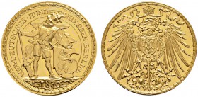 Thematische Medaillen 
 Deutsches Bundesschießen 
 10. Deutsches Bundesschießen zu Berlin 1890. Goldmedaille von Lauer. Schütze in alter Tracht mit ...