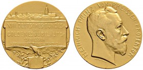Thematische Medaillen 
 Deutsches Bundesschießen 
 17. Deutsches Bundesschießen zu Frankfurt/M. 1912. Mattierte Goldmedaille von Korschann. Schrift­...
