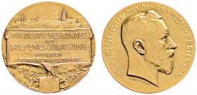 Thematische Medaillen 
 Deutsches Bundesschießen 
 17. Deutsches Bundesschießen zu Frankfurt/M. 1912. Kleine mattierte Goldmedaille von Korschann. W...