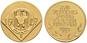 Thematische Medaillen 
 Deutsches Bundesschießen 
 18. Deutsches Bundesschießen zu München 1927. Mattierte, goldene Prämienmedaille von Poellath. Ad...