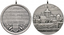 Thematische Medaillen 
 Norddeutsches Bundesschießen 
 42. Norddeutsches Bundesschießen zu Lübeck 1914. Tragbare, mattierte Silbermedaille von B.H. ...