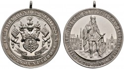 Thematische Medaillen 
 Rheinisches Bundesschießen 
 18. Rheinisches Bundesschießen zu Aachen 1899. Tragbare Silbermedaille unsigniert. Behelmtes St...