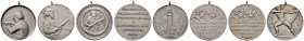 Thematische Medaillen 
 Verbandsschießen Vereinigter Zimmerschützen Pforzheim & Umgebung 
 Sammlung von 4 tragbaren, mattierten Silbermedaillen aus ...
