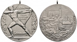 Thematische Medaillen 
 Wettin-Bundesschießen 
 13. Wettin-Bundesschießen zu Schneeberg 1925. Tragbare, mattierte Silbermedaille unsigniert. Nackter...
