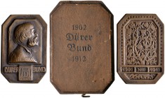Thematische Medaillen 
 Medaillen und Plaketten auf Albrecht Dürer 
 Oktogonale Bronzegußplakette 1912 von J. Schneider, auf das 10-jährige Bestehen...