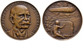 Thematische Medaillen 
 Medaillen von Karl Goetz 
 Bronzemedaille 1909. Auf den Zeppelin-Langstreckenflug von Friedrichshafen nach Berlin. Brustbild...