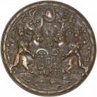Thematische Medaillen 
 Medaillen von Karl Goetz 
 Einseitiges, hohl gegossenes Bronzemedaillon 1914. Auf die Medaillensammlung von Guido Volckamer ...