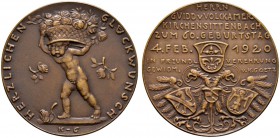 Thematische Medaillen 
 Medaillen von Karl Goetz 
 Bronzegußmedaille 1920. Auf den 60. Geburtstag von Guido von Volckamer-Kirchensittenbach. Nackter...