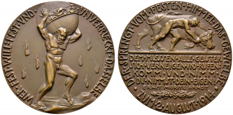 Thematische Medaillen 
 Medaillen von Karl Goetz 
 Bronzegußmedaille 1914. Auf...