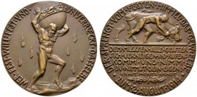 Thematische Medaillen 
 Medaillen von Karl Goetz 
 Bronzegußmedaille 1914. Auf die deutsche Mobilmachung vor Beginn des 1. Weltkrieges. Atlas mit ge...