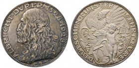 Thematische Medaillen 
 Medaillen von Karl Goetz 
 Mattierte Silbermedaille 1928. Auf den 400. Todestag von Albrecht Dürer. Dessen Brustbild nach li...