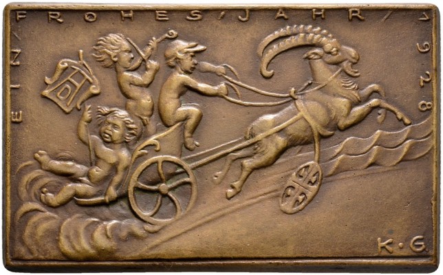 Thematische Medaillen 
 Medaillen von Karl Goetz 
 Einseitige Bronzegußplakett...