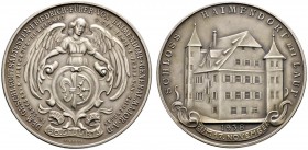 Thematische Medaillen 
 Medaillen von Karl Goetz 
 Mattierte Silbermedaille 1938. Auf den 80. Geburtstag von Friedrich Fürer von Haimendorf. Stehend...