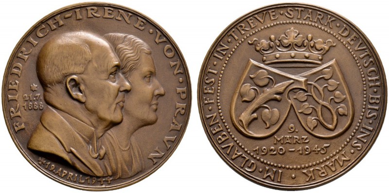 Thematische Medaillen 
 Medaillen von Karl Goetz 
 Bronzegußmedaille 1945. Auf...