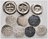 Lots altdeutscher Münzen und Medaillen 
 Altdeutschland 
 10 Stücke: SCHLESIEN . Heller von Breslau (2x), Freistadt, Glogau, Liegnitz (2x), Neisse, ...